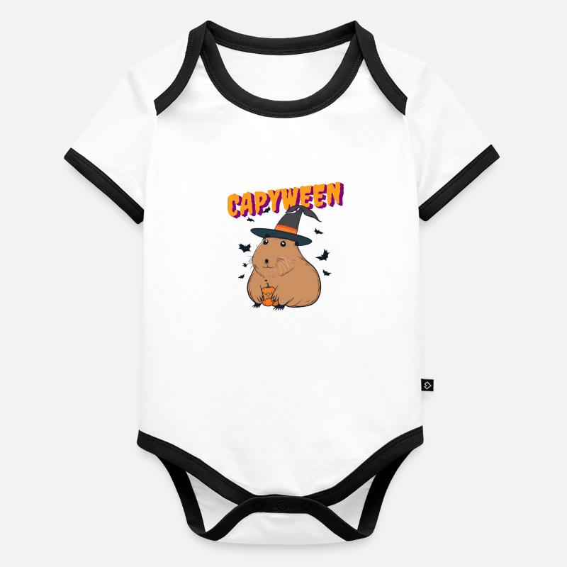 capybara halloween Organic Baby Contrasting Bodysuit