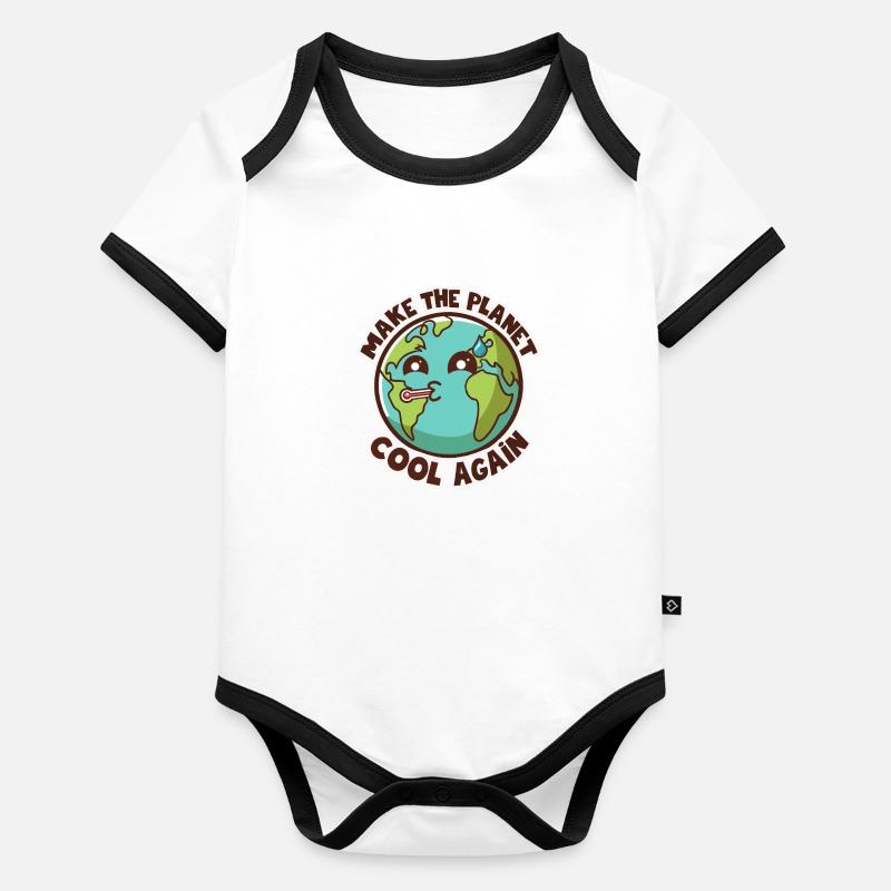 Ecological Humor Quote Planet Chibi Organic Baby Contrasting Bodysuit