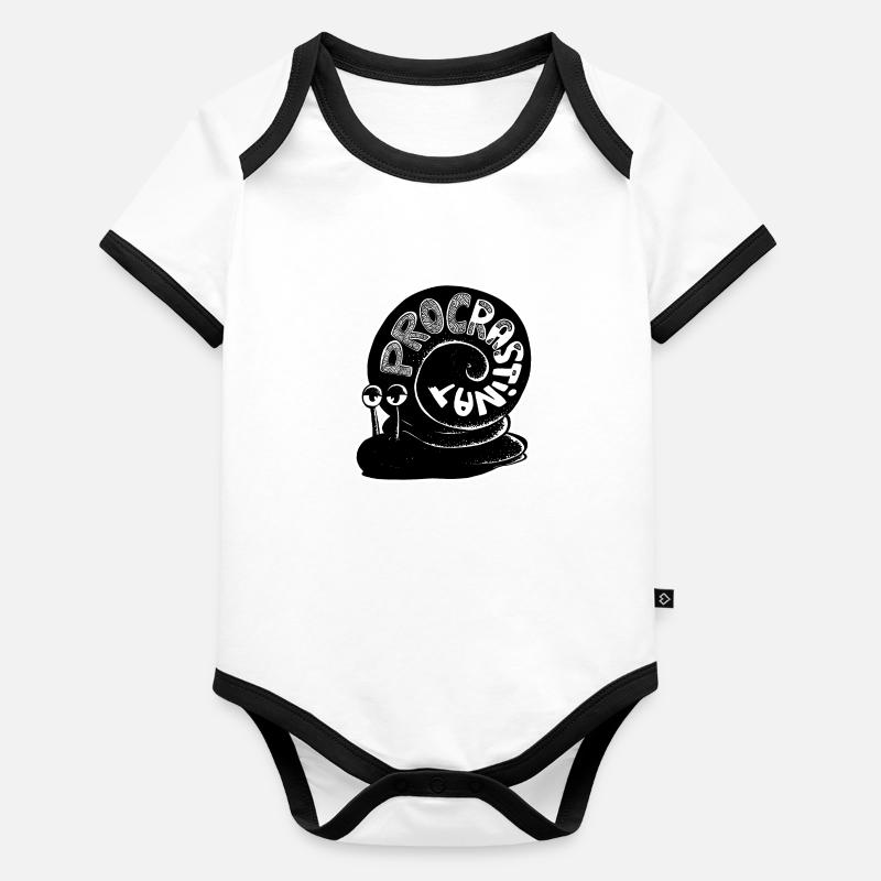 Procastinator Schnecke Baby Bio-Kurzarm-Kontrastbody