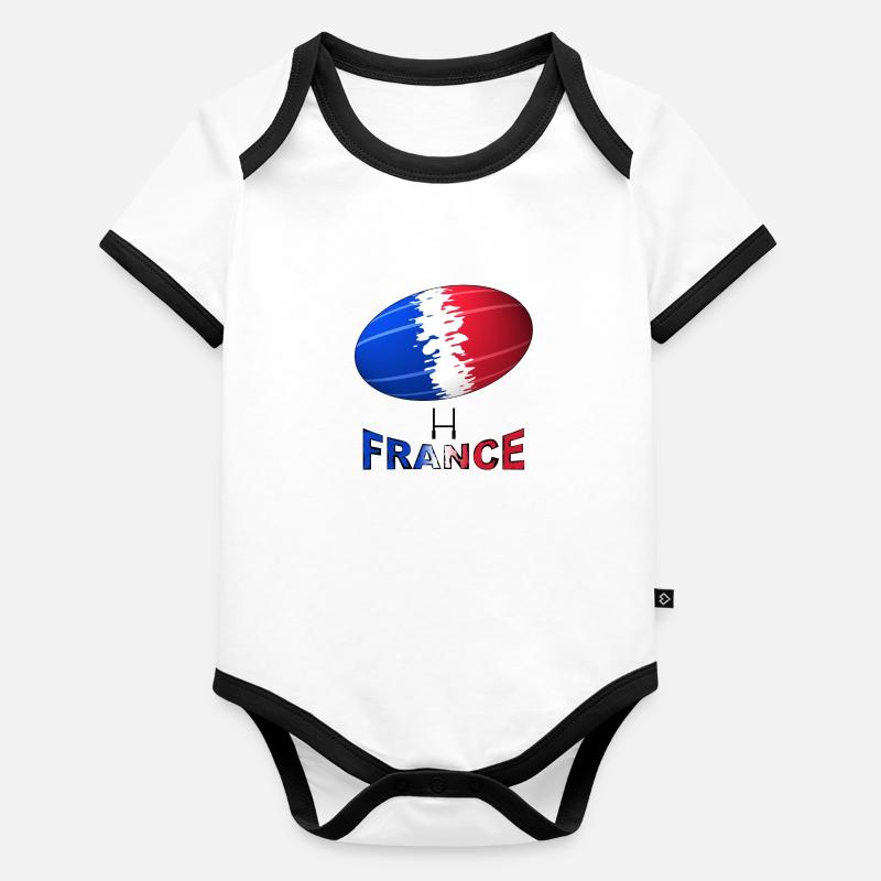 rugby Body Bébé bio contrasté manches courtes