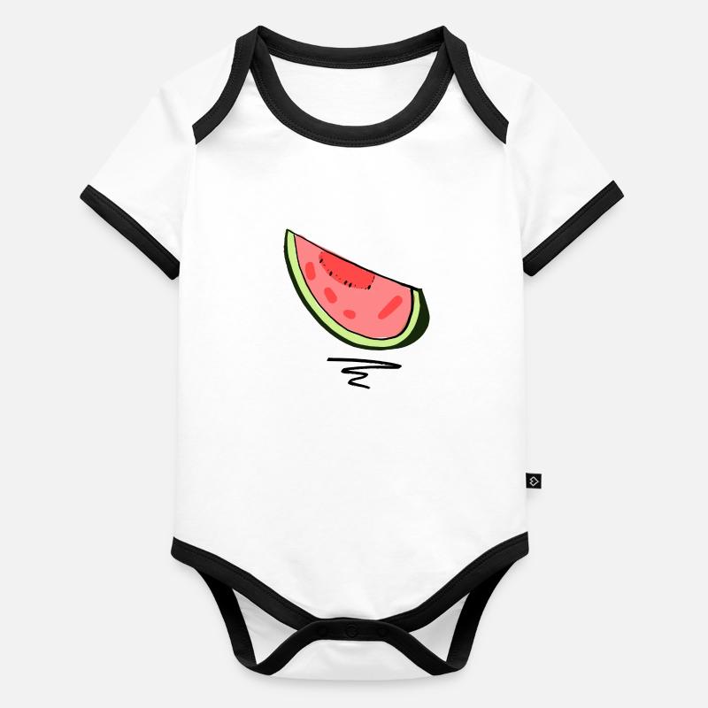 Pastèque Body Bébé bio contrasté manches courtes