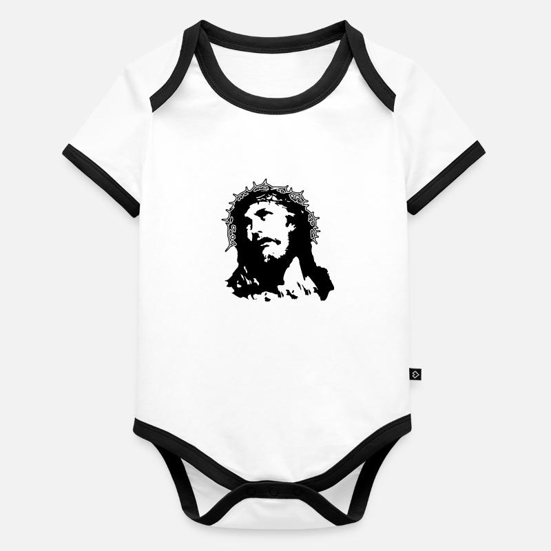 Jesus Body Bébé bio contrasté manches courtes