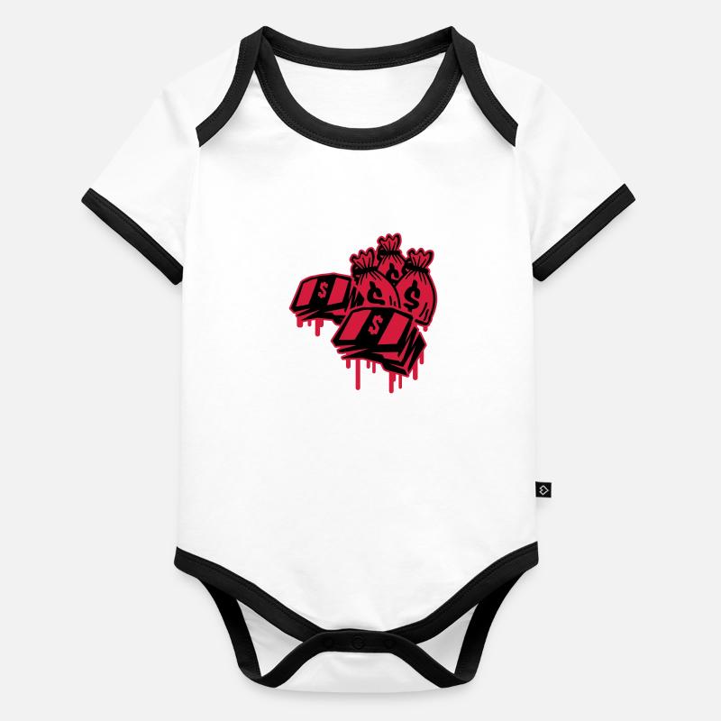 money_stacks_gm2 Organic Baby Contrasting Bodysuit