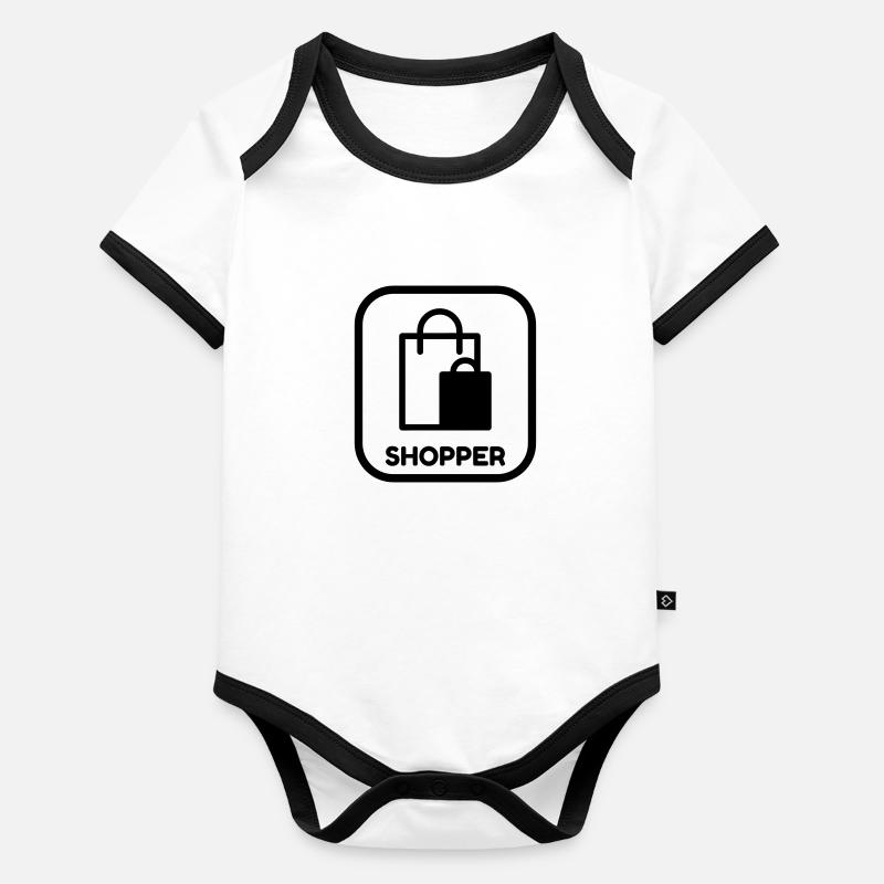 Shopping / Einkaufen / Käuferin / Shopper Baby Bio-Kurzarm-Kontrastbody