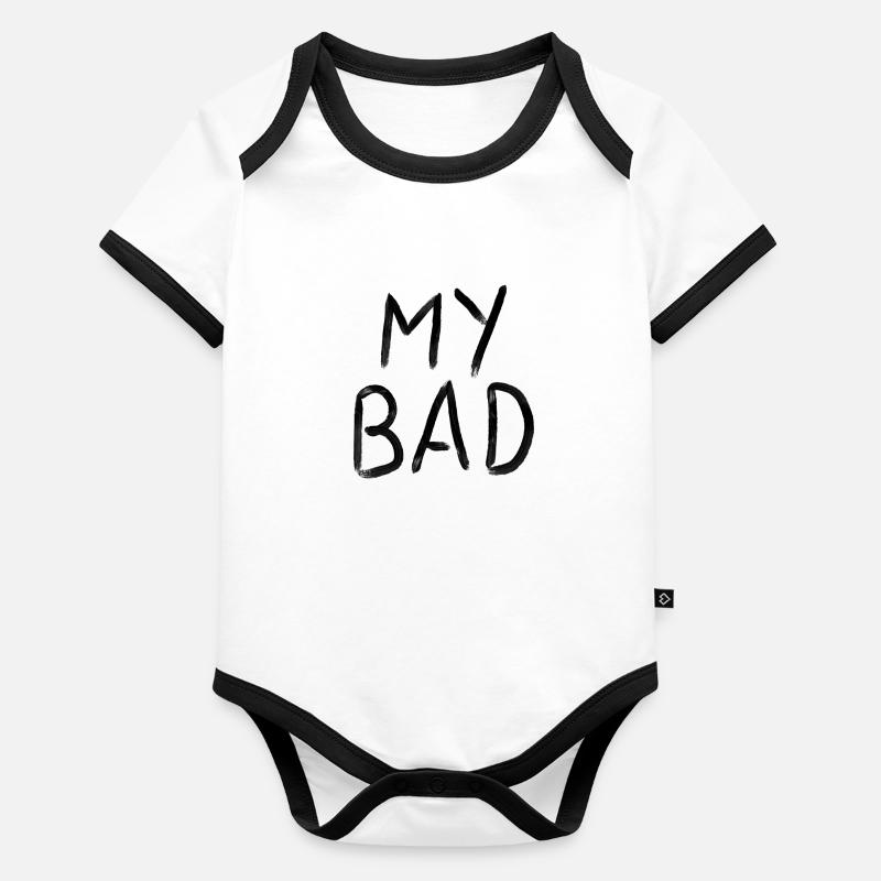 My Bad // noir Body Bébé bio contrasté manches courtes