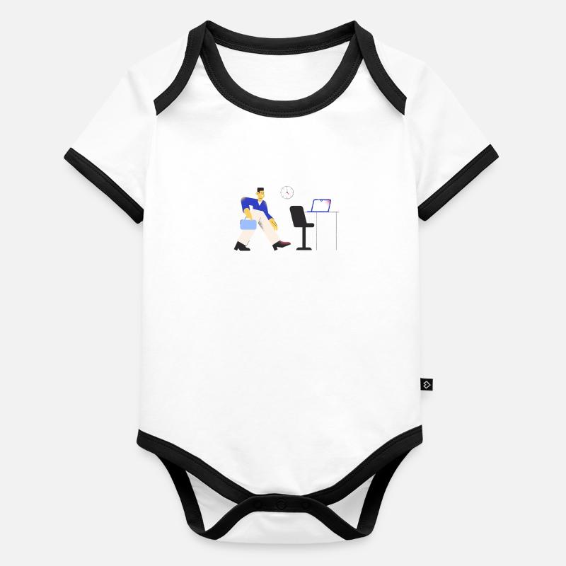 Pablo - Bureau Body Bébé bio contrasté manches courtes