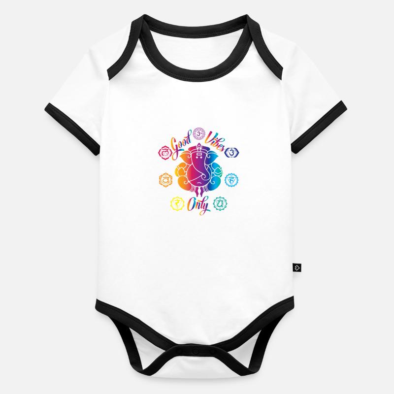 Good Vibes Only Organic Baby Contrasting Bodysuit