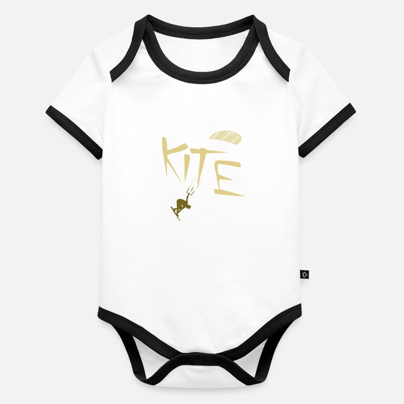 Kite Surf Body Bébé bio contrasté manches courtes