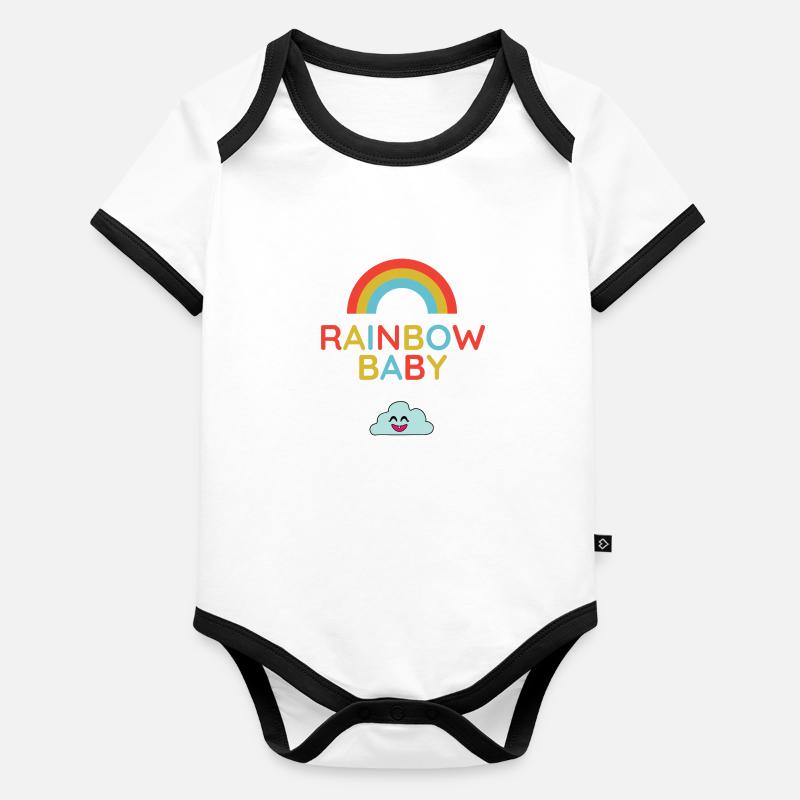 Bébé arc-en-ciel Body Bébé bio contrasté manches courtes
