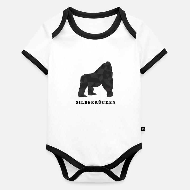 Silberrücken | Gorilla Baby Bio-Kurzarm-Kontrastbody