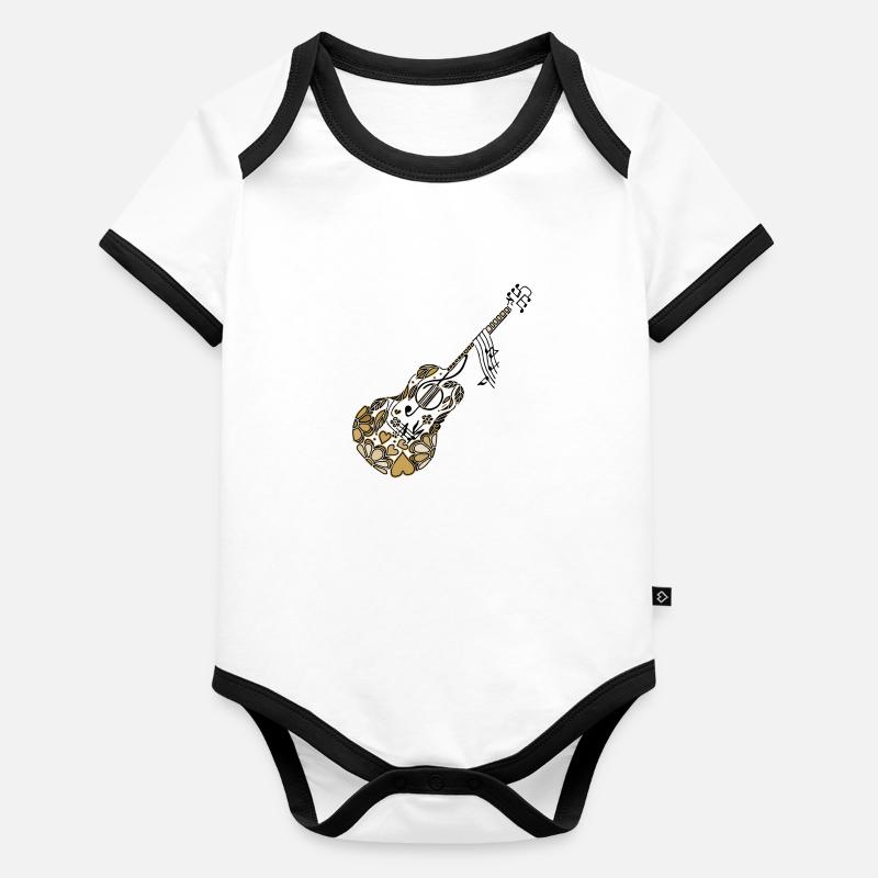 Gitarre Baby Bio-Kurzarm-Kontrastbody