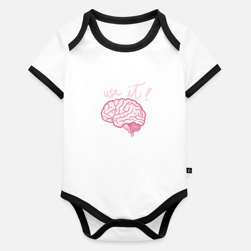 Cerveau - Utilisez-le ! Body Bébé bio contrasté manches courtes