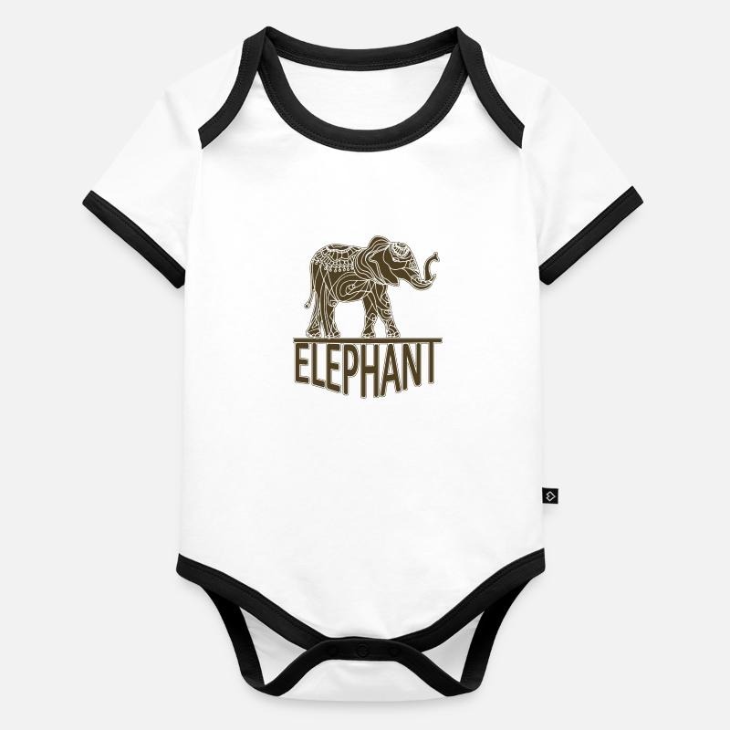 Elephant Organic Baby Contrasting Bodysuit