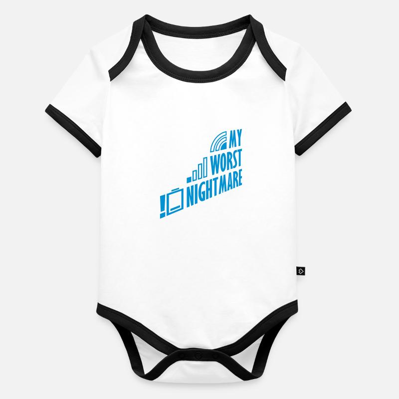 Mon pire cauchemar Drôle Body Bébé bio contrasté manches courtes
