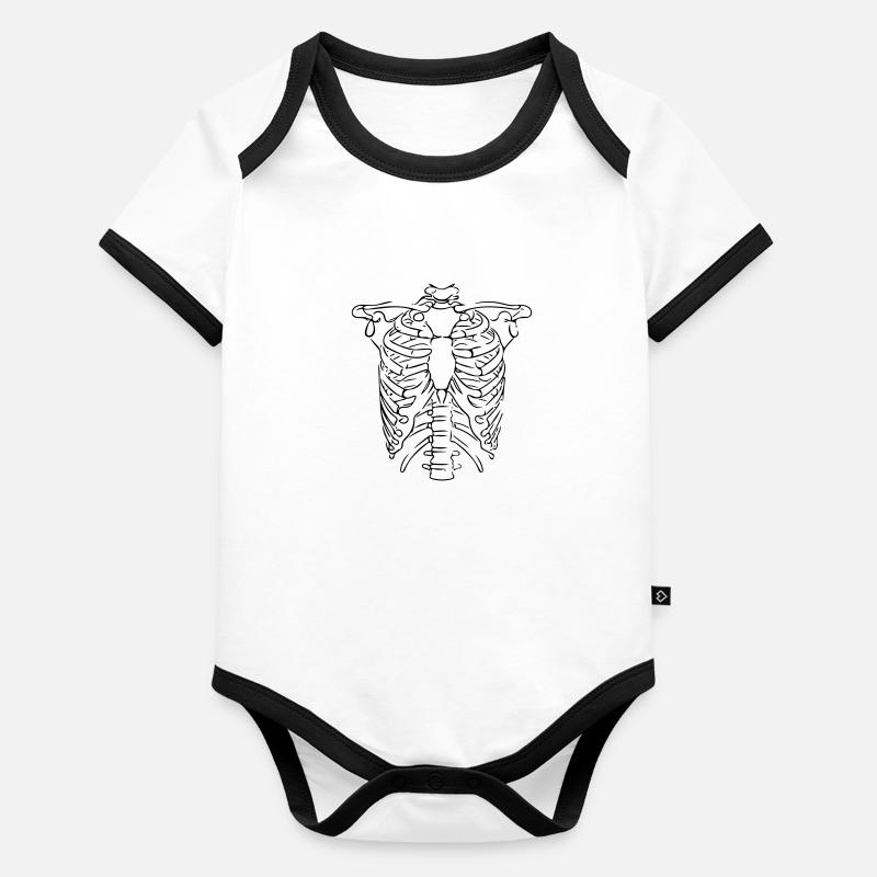Chest Line Art - Minimaliste Body Bébé bio contrasté manches courtes