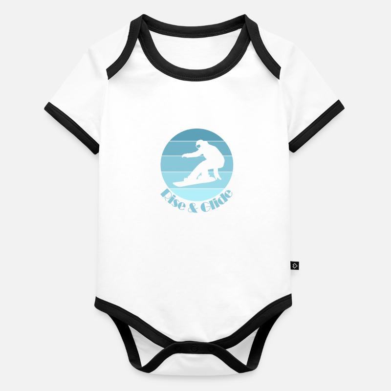Snowboard Rise & Glide Baby Bio-Kurzarm-Kontrastbody