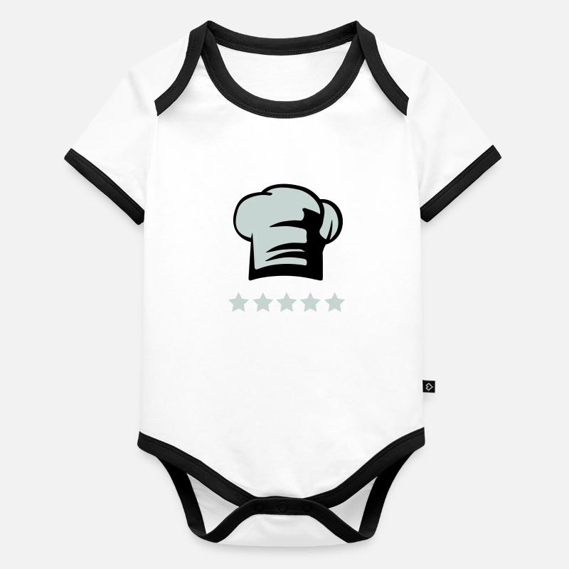 Chef's hat 5 star chef Organic Baby Contrasting Bodysuit