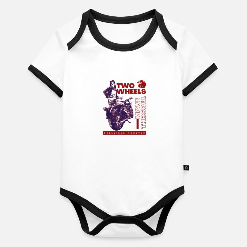 two wheeles move the soul Baby Bio-Kurzarm-Kontrastbody
