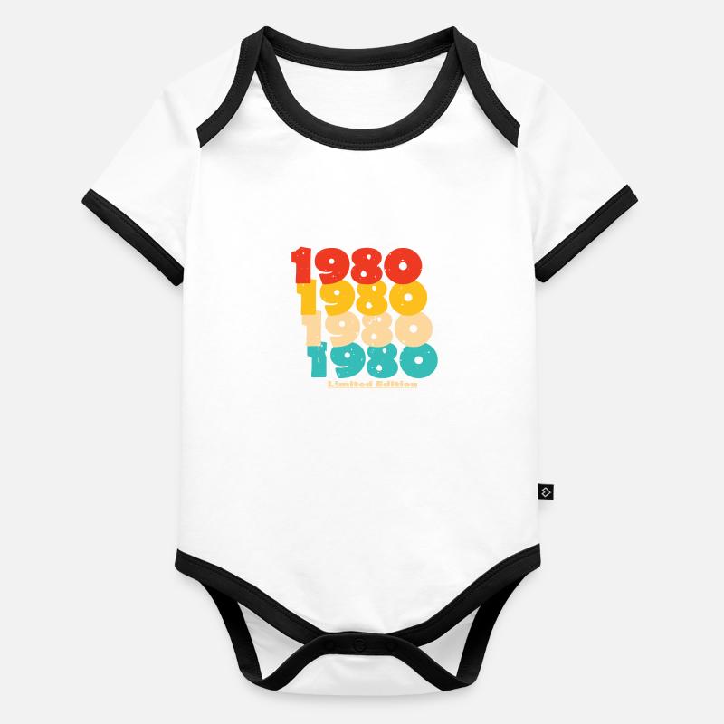 1980 : Edition Limitée - 44e anniversaire Body Bébé bio contrasté manches courtes