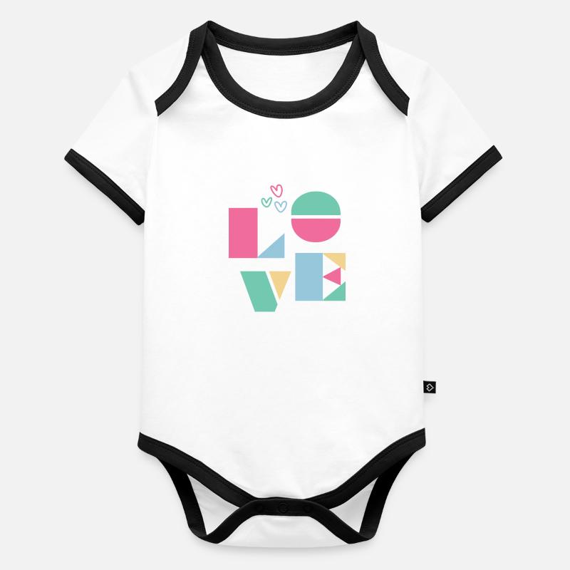 Amour pastel Body Bébé bio contrasté manches courtes