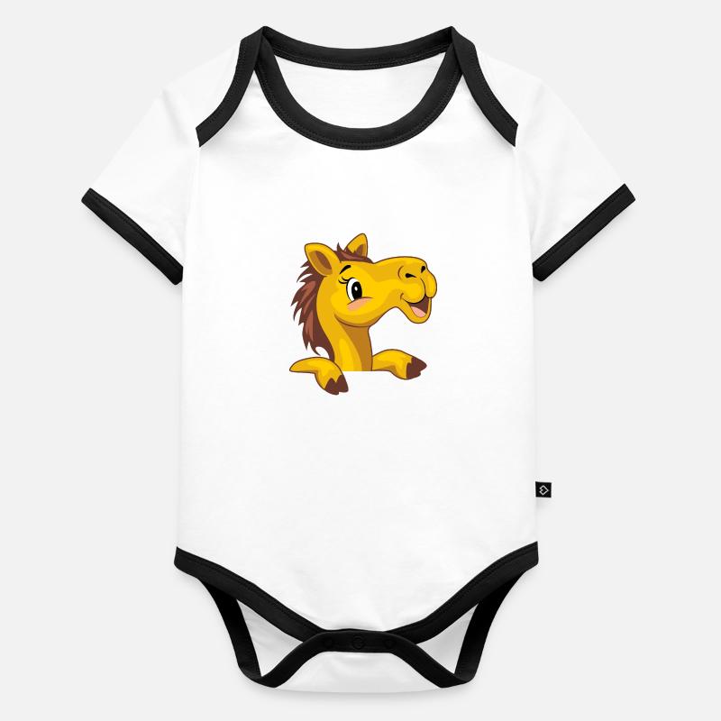 Joyeux coup d’œil bébé chameau Body Bébé bio contrasté manches courtes