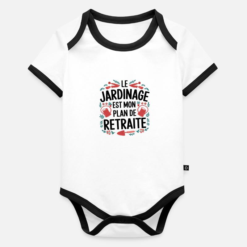 Le Jardinage Mon plan de Retraite Body Bébé bio contrasté manches courtes