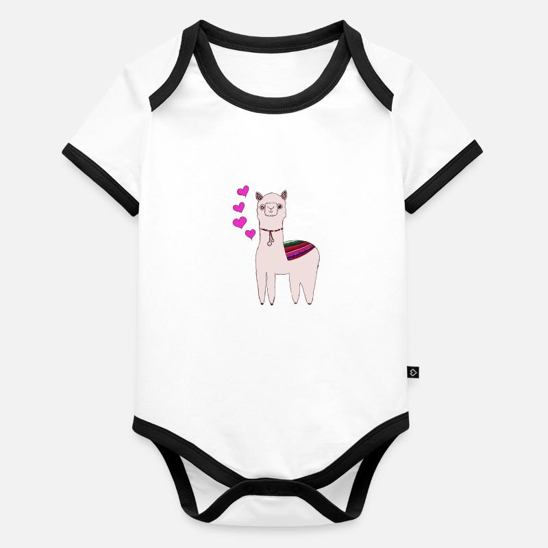 Mama Lama Muttertagsgeschenk Baby Bio-Kurzarm-Kontrastbody
