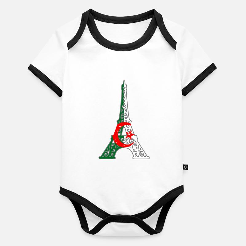 Paris Algérie Body Bébé bio contrasté manches courtes