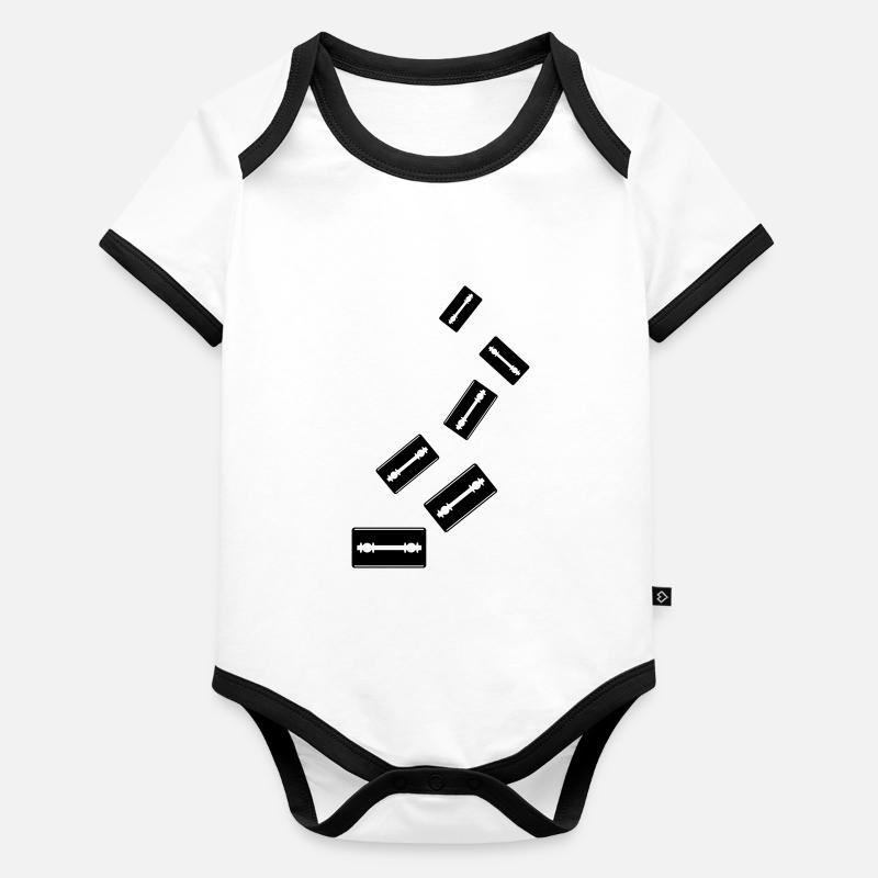 Razor Blade Icon Icon Organic Baby Contrasting Bodysuit