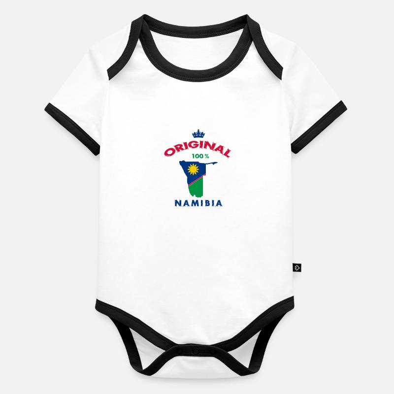 Design original 100 % drapeau de la Namibie Body Bébé bio contrasté manches courtes