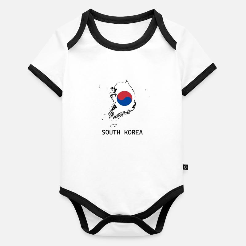 Corée du Sud Body Bébé bio contrasté manches courtes