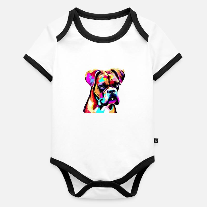 Boxer-Kunst Baby Bio-Kurzarm-Kontrastbody