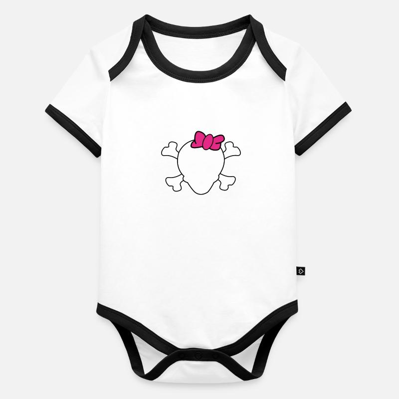 Le design de crâne cool pour le pirate Body Bébé bio contrasté manches courtes