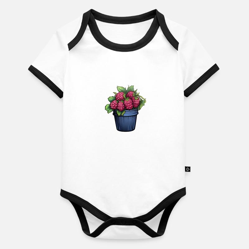 Himbeere Topfpflanze Baby Bio-Kurzarm-Kontrastbody
