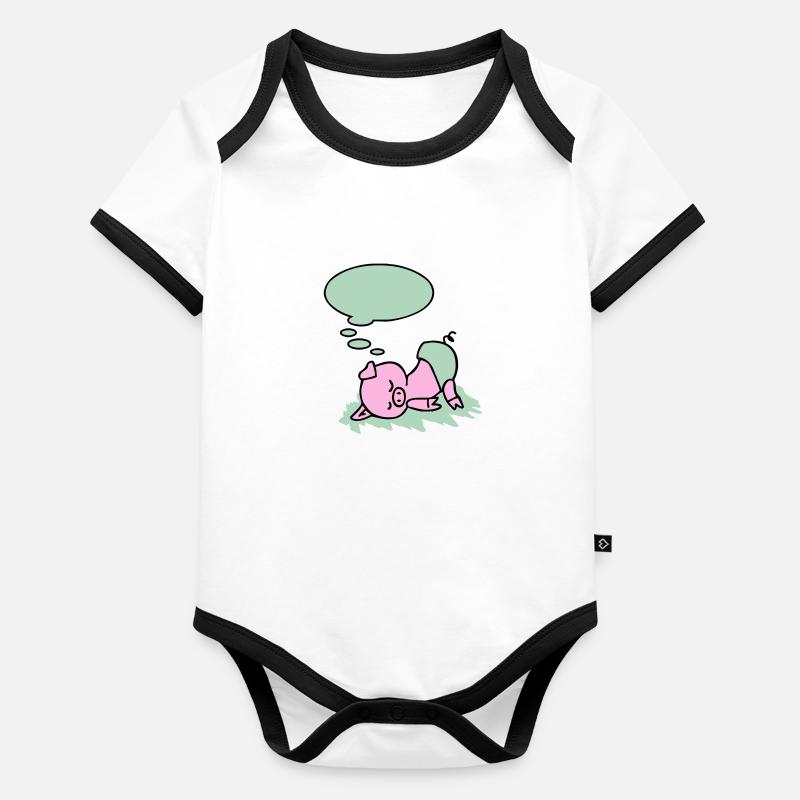 Sleeping Oink Baby Bio-Kurzarm-Kontrastbody