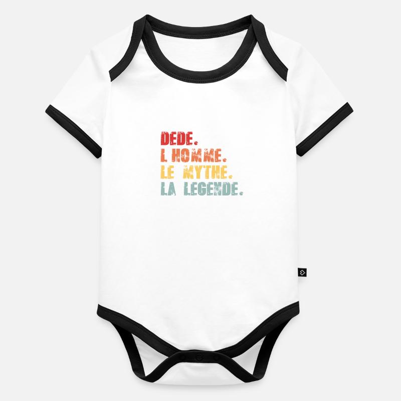 DEDE la légende Body Bébé bio contrasté manches courtes