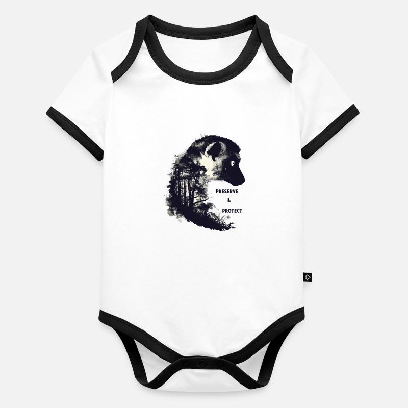 Preserve & Protect Lemur Madagascar Lemurs Organic Baby Contrasting Bodysuit