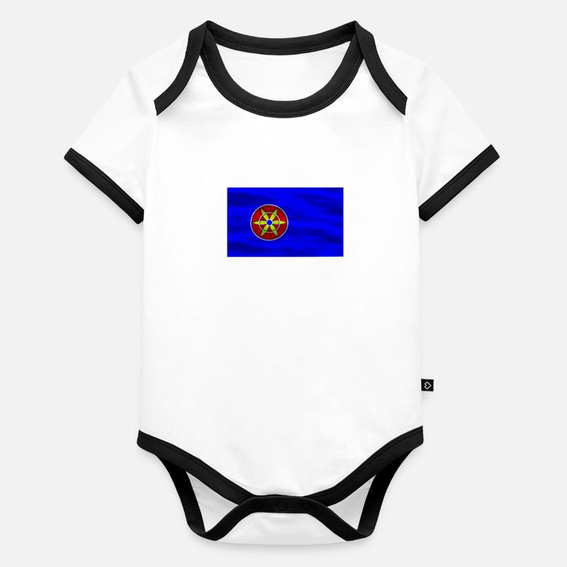 qui Drapeau Body Bébé bio contrasté manches courtes
