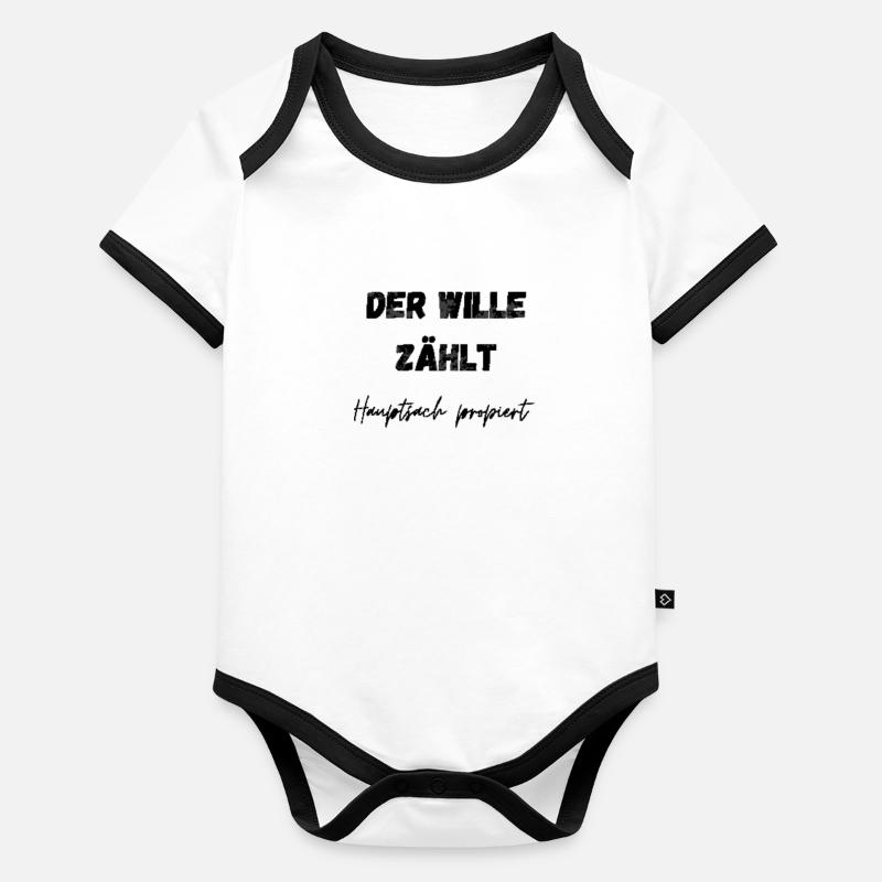 Der Wille Zählt Baby Bio-Kurzarm-Kontrastbody