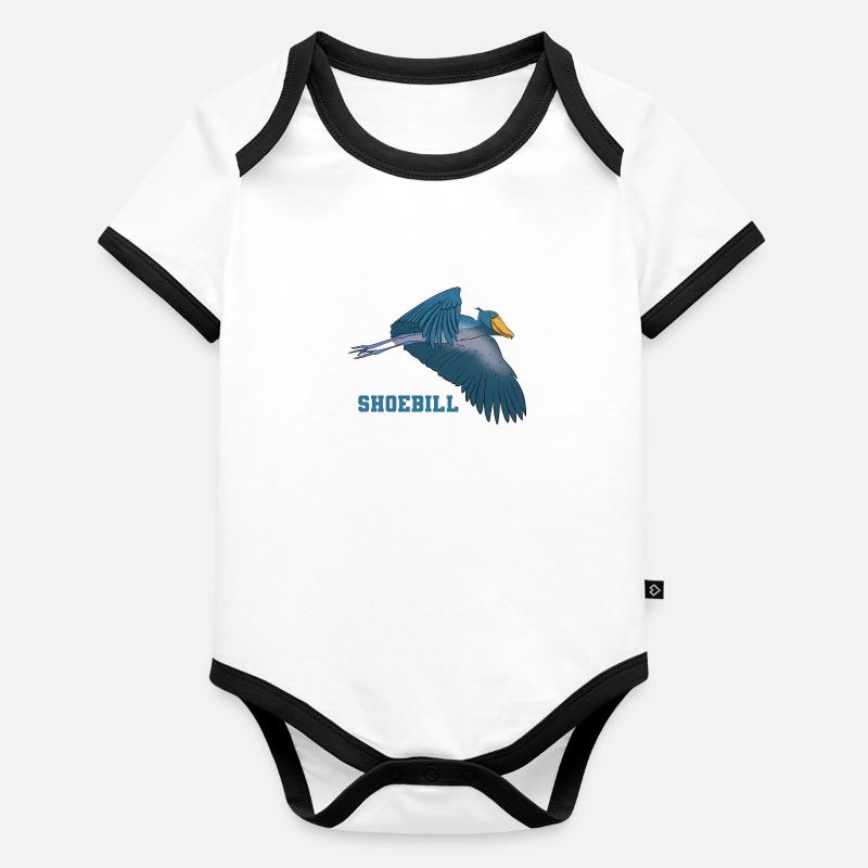 Bec-de-chaussure Ornithologue Forêt I Cadeau Body Bébé bio contrasté manches courtes