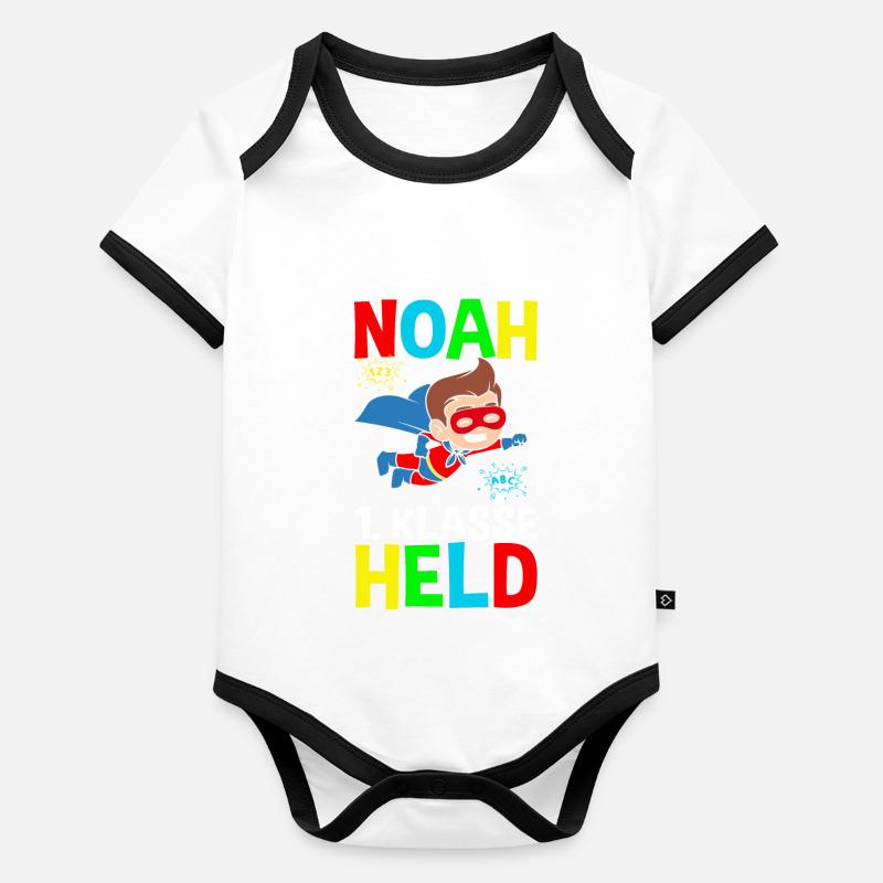 Écolier Noah 1ère année Héros Body Bébé bio contrasté manches courtes