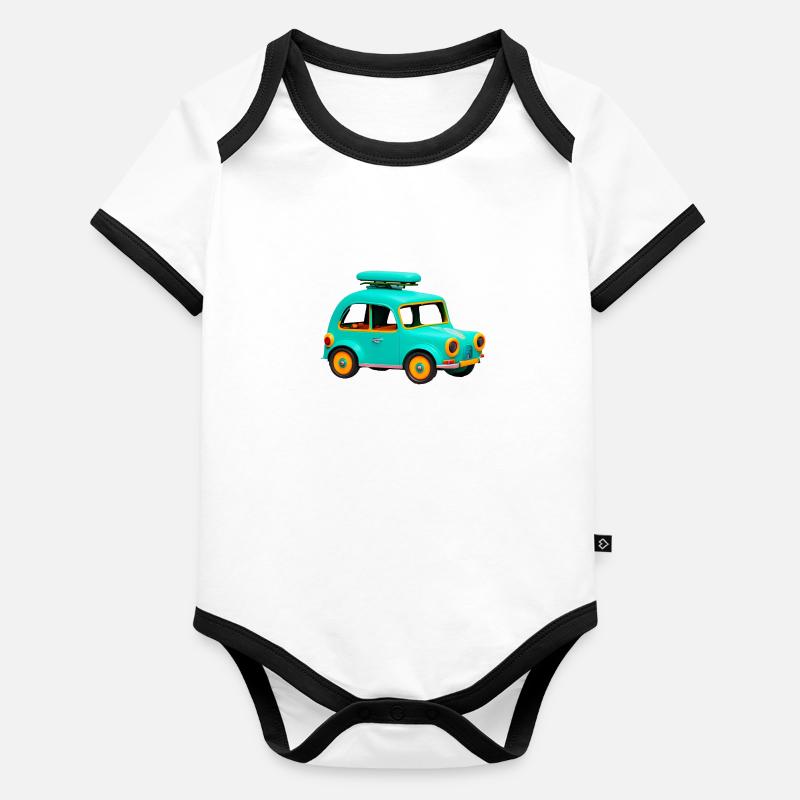 Partir en vacances Body Bébé bio contrasté manches courtes