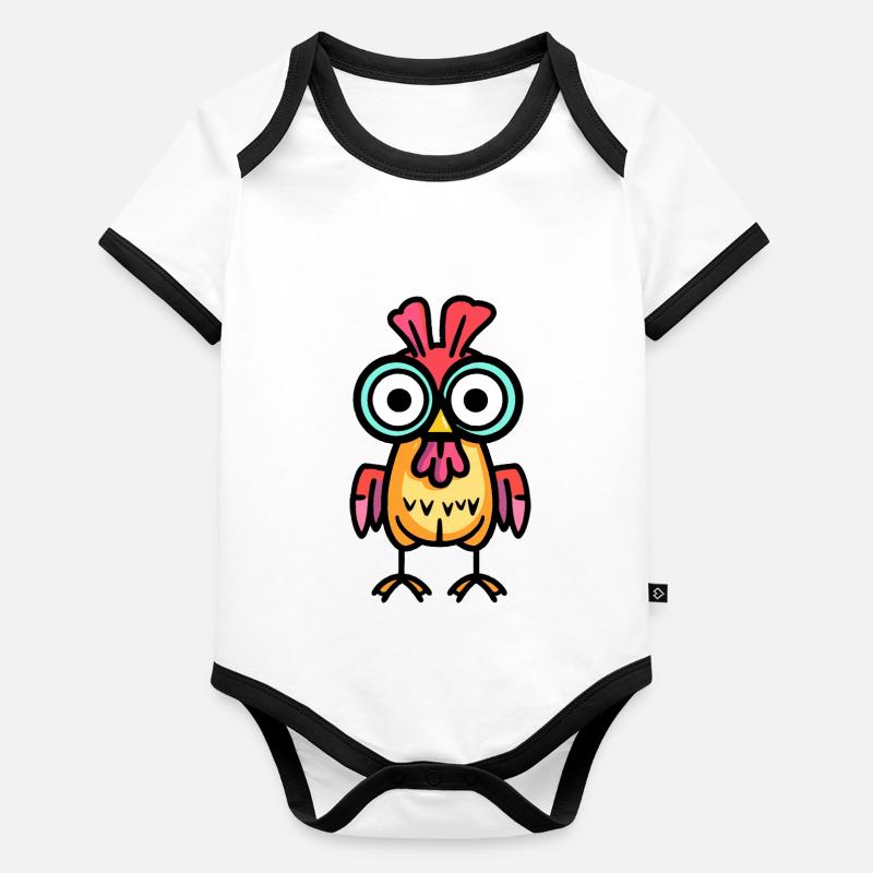 Huhn Halloween Comic Lustig Baby Bio-Kurzarm-Kontrastbody