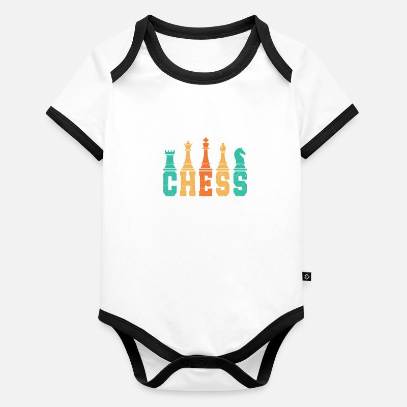 Chess Player Geschenk Schach Sport Schachmeister Baby Bio-Kurzarm-Kontrastbody