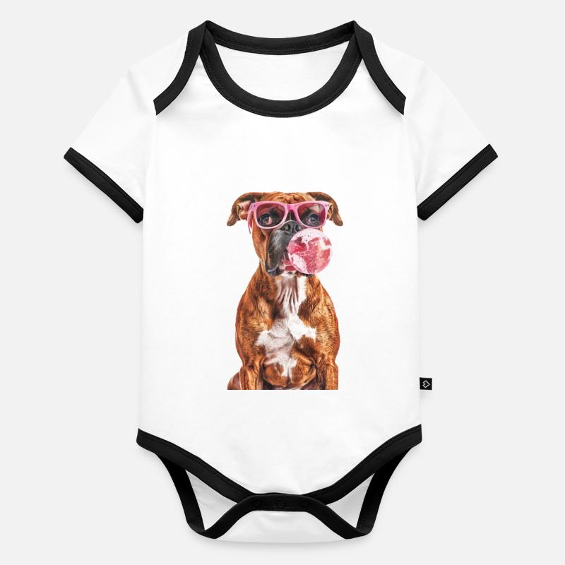 Boxer Baby Bio-Kurzarm-Kontrastbody