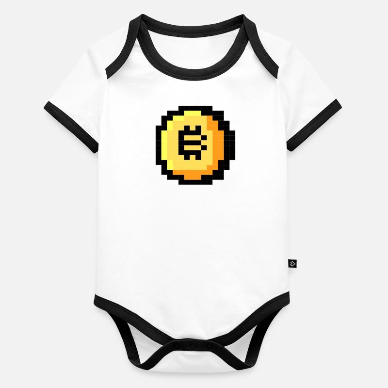 Pixel Bitcoin Organic Baby Contrasting Bodysuit