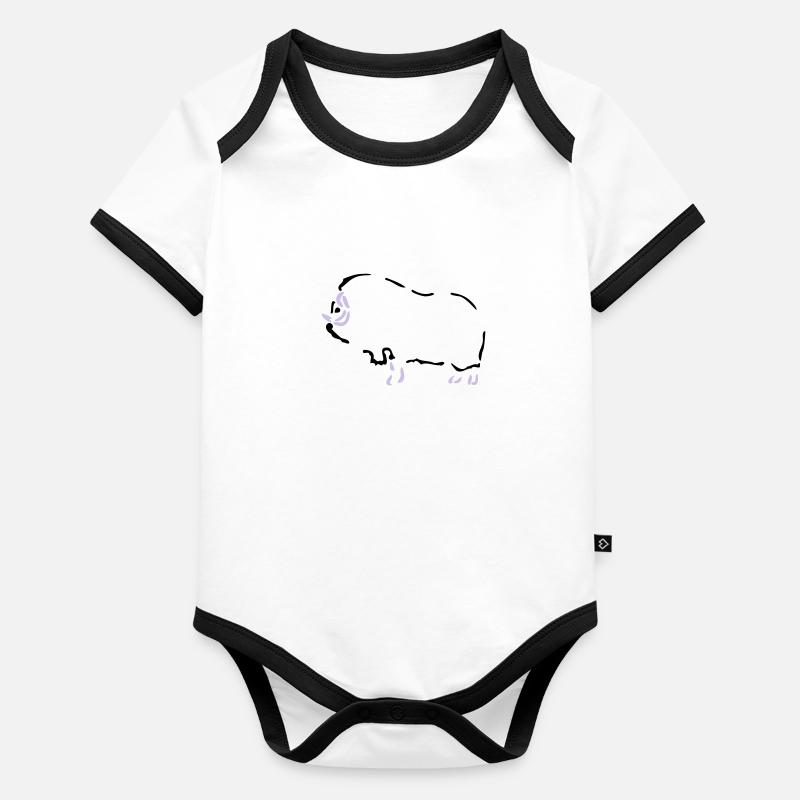 Moschusochse - Skandinavien Baby Bio-Kurzarm-Kontrastbody