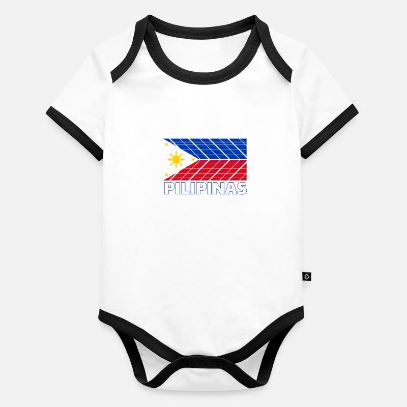 Philippines Filipino Flag Pride I Gift Organic Baby Contrasting Bodysuit