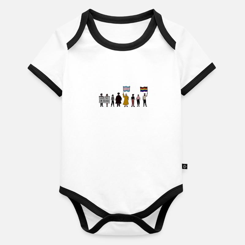 Ne laisser personne de côté - Queer - trans - pride Body Bébé bio contrasté manches courtes