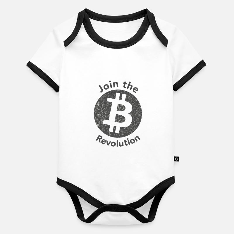 Die Bitcoin Geschichte Baby Bio-Kurzarm-Kontrastbody